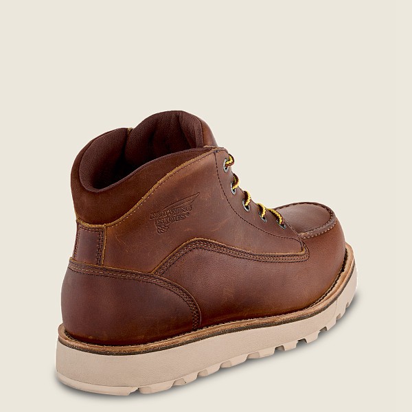 Mens Red Wing Traction Tred Lite - Waterproof Soft Toe Chukka - Work Boots Brown - TIG902317